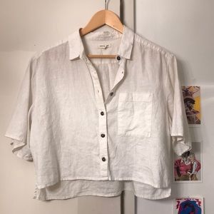 Urban Outfitters cropped button-up Shirt Sz M